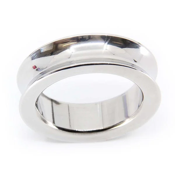 Love In Leather 45mm Stainless Steel Concave Cock Ring — image 6 of 6