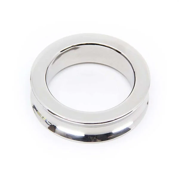 Love In Leather 55mm Stainless Steel Concave Cock Ring — image 5 of 6