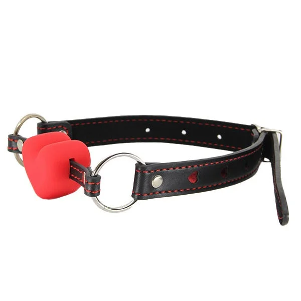 Love In Leather Silicone Heart Gag — image 8 of 10