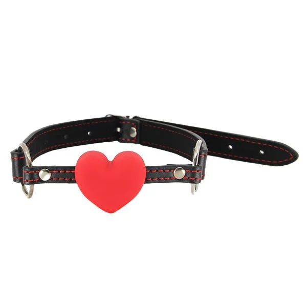 Love In Leather Silicone Heart Gag — image 7 of 10