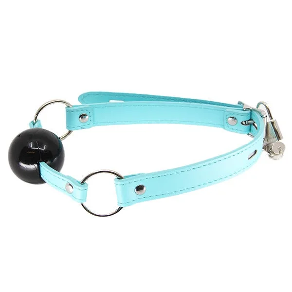 Love In Leather Faux Leather Ball Gag with Lock — image 7 of 9