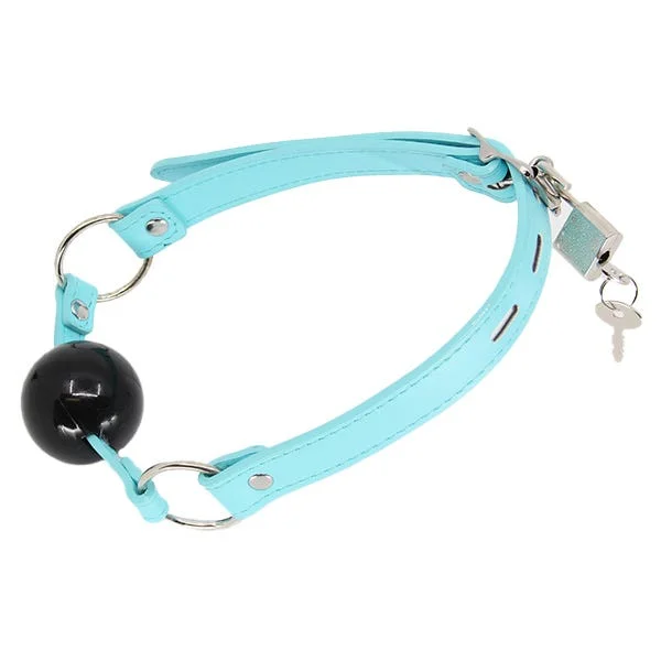 Love In Leather Faux Leather Ball Gag with Lock — image 8 of 9