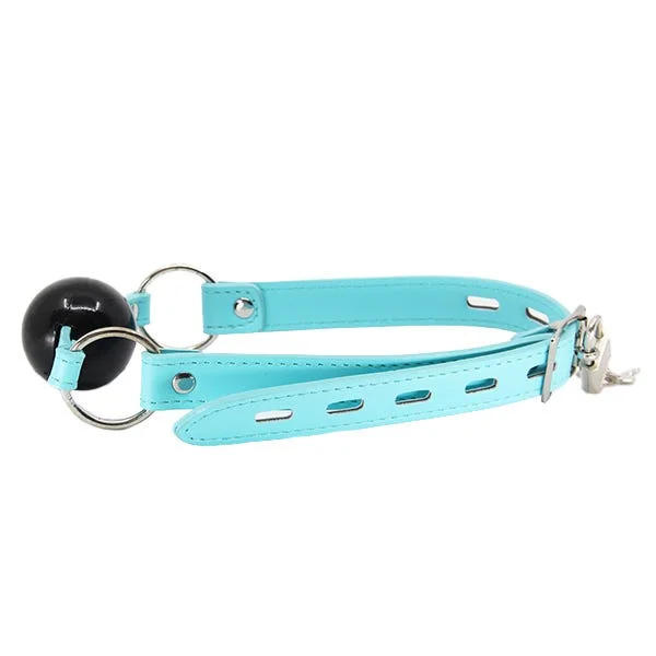 Love In Leather Faux Leather Ball Gag with Lock — image 9 of 9