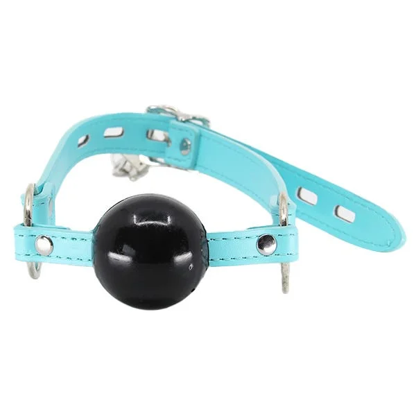 Love In Leather Faux Leather Ball Gag with Lock — image 5 of 9