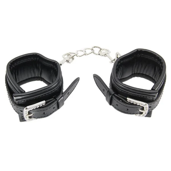 Love In Leather Faux-Leather Cuffs with Diamantes — image 10 of 10