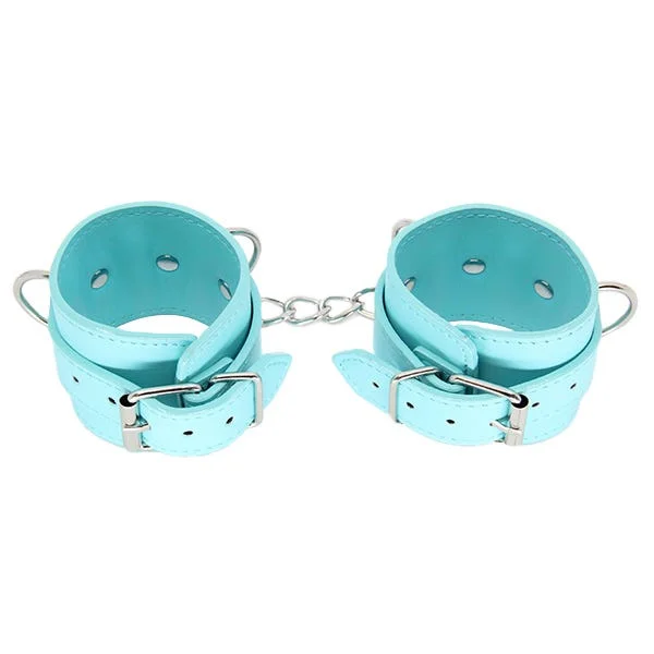 Love In Leather Turquoise Blue Faux Leather Wrist Cuffs — image 9 of 10