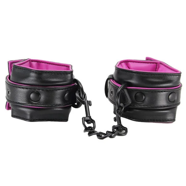 Love In Leather Hot Pink Padded Faux Leather Cuffs — image 7 of 10