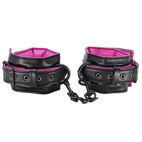 Love In Leather Hot Pink Padded Faux Leather Cuffs — image 6 of 10