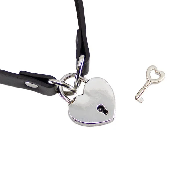 Love In Leather Silver Heart Padlock Choker — image 9 of 12