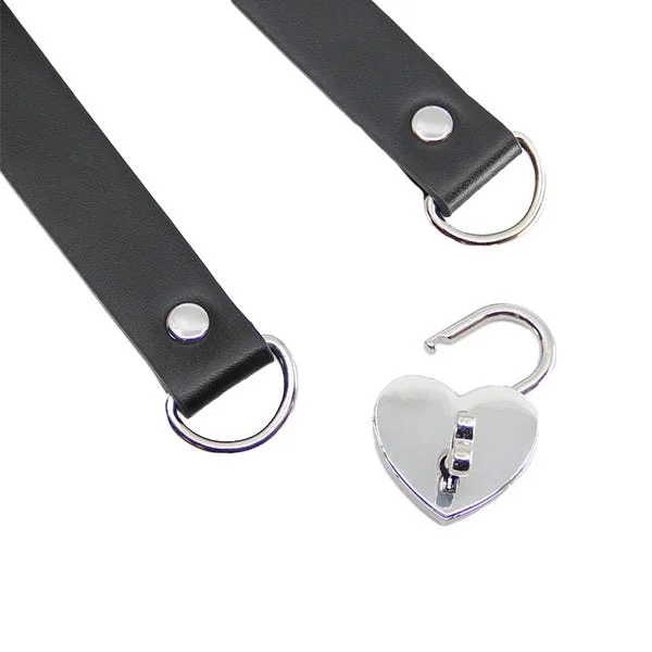 Love In Leather Silver Heart Padlock Choker — image 11 of 12