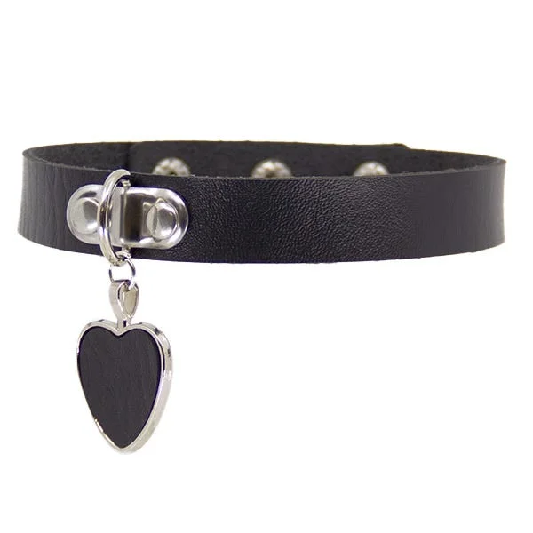 Love In Leather Black Faux Leather Heart Choker — image 6 of 7