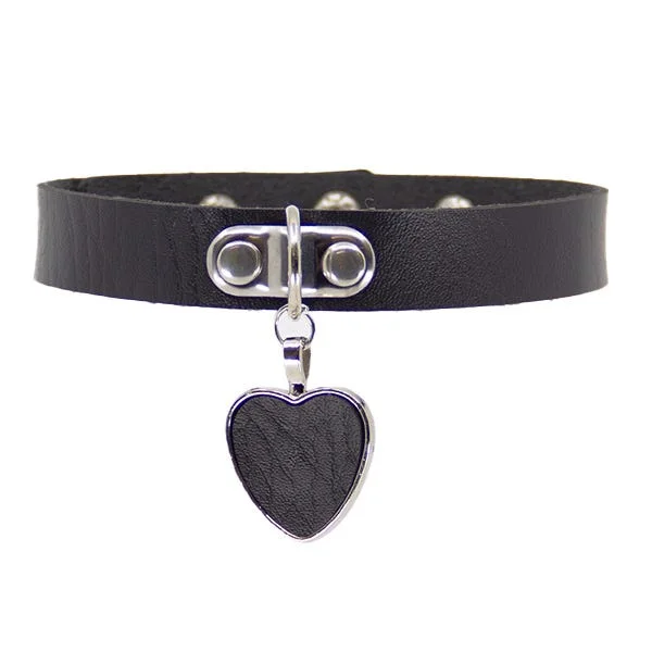 Love In Leather Black Faux Leather Heart Choker — image 5 of 7