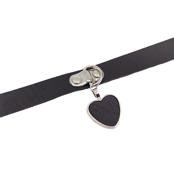 Love In Leather Black Faux Leather Heart Choker — image 7 of 7
