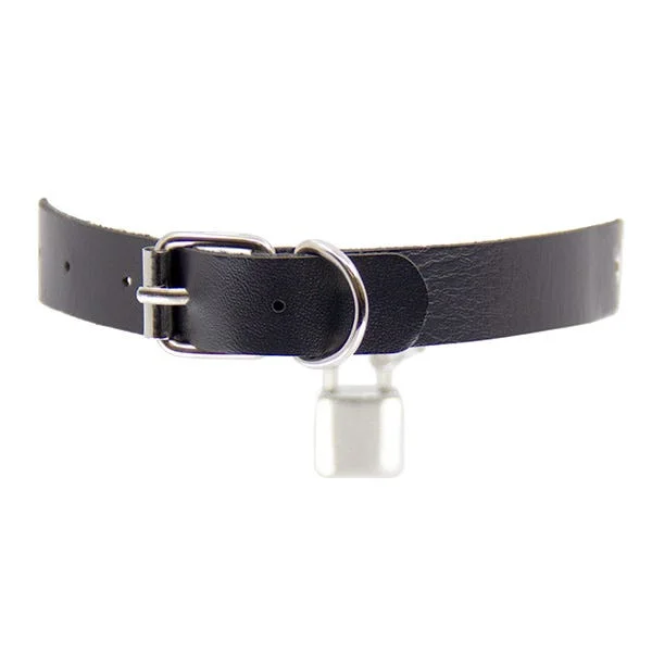 Love In Leather Faux Leather Chain Choker with Padlock — image 8 of 8