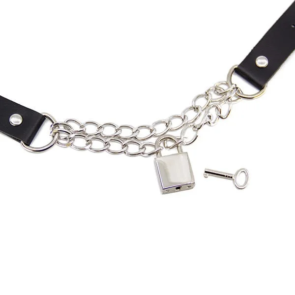 Love In Leather Faux Leather Chain Choker with Padlock — image 7 of 8