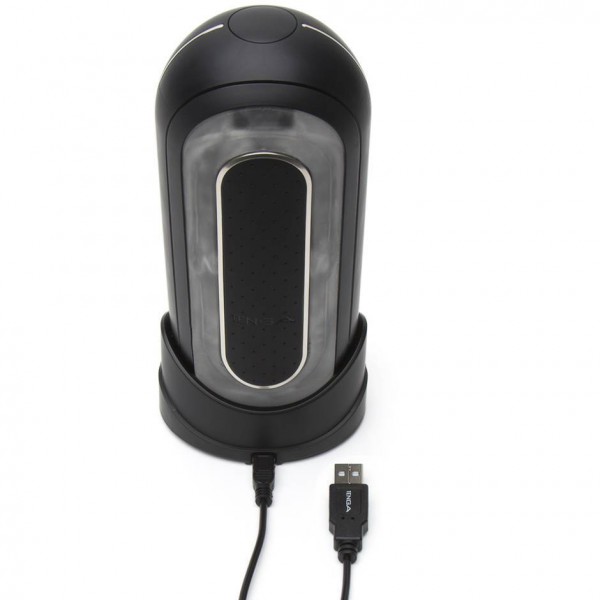 TENGA Zero Flip Hole Black Rechargeable Vibrating Male Masturbator