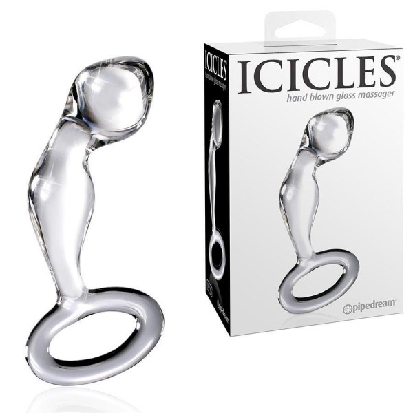 Icicles No 46 Curved P-Spot Glass Butt Plug