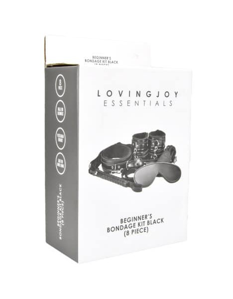 Loving Joy Beginner&#8217;s Bondage Kit Black (8 Piece)
