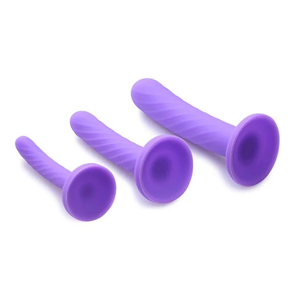 Strap U Tri-Play 3 Piece Silicone Dildo Set in Purple — image 5 of 6