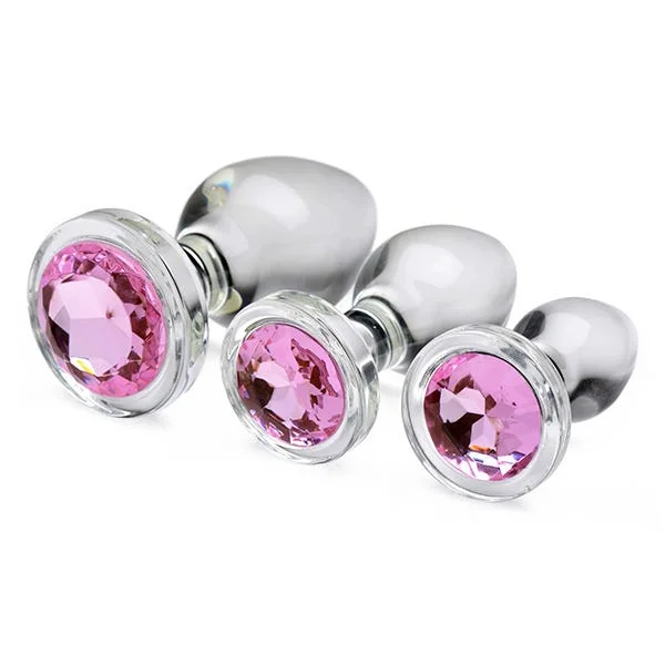 Booty Sparks Pink Gem Glass Anal Plug Set — image 4 of 7