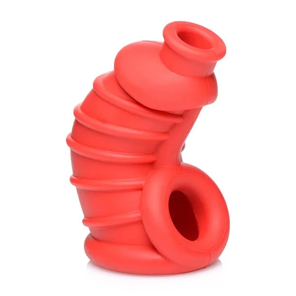 Master Series Red Chamber Silicone Chastity Cage — image 13 of 17