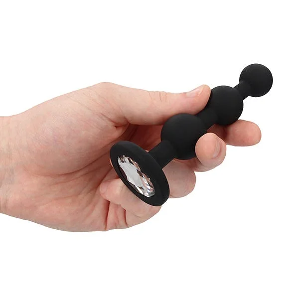Ouch! Silicone Diamond Butt Plug with Tapered Beads — image 9 of 9