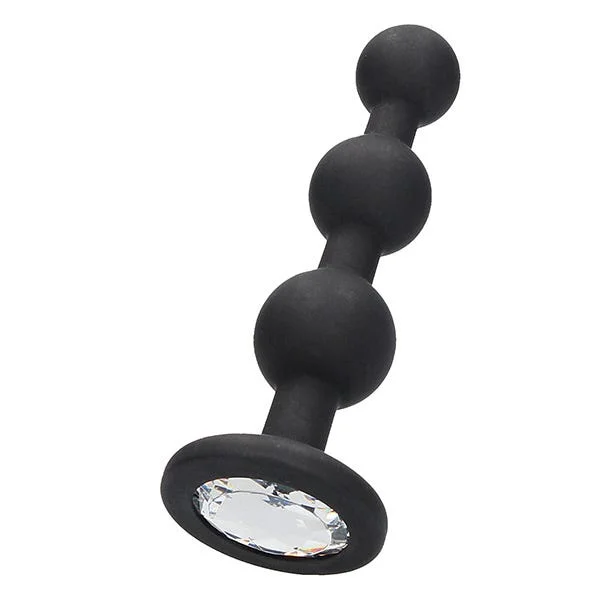 Ouch! Silicone Diamond Butt Plug with Tapered Beads — image 6 of 9