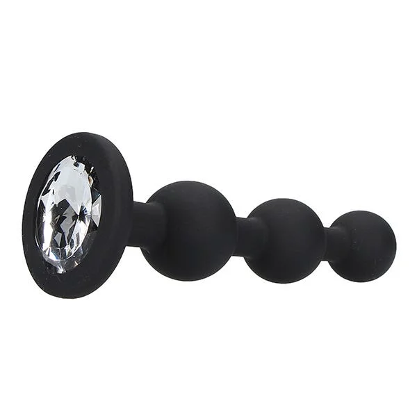 Ouch! Silicone Diamond Butt Plug with Tapered Beads — image 8 of 9