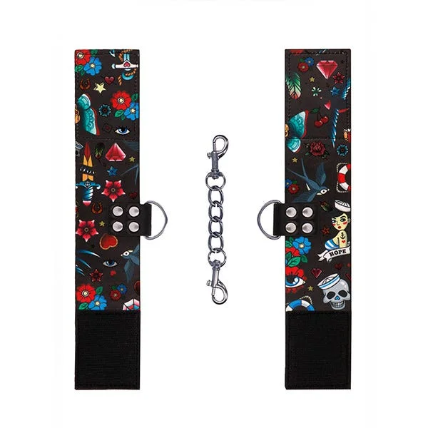 Ouch! Tattoo-Style Printed Leather Ankle Cuffs — image 5 of 6