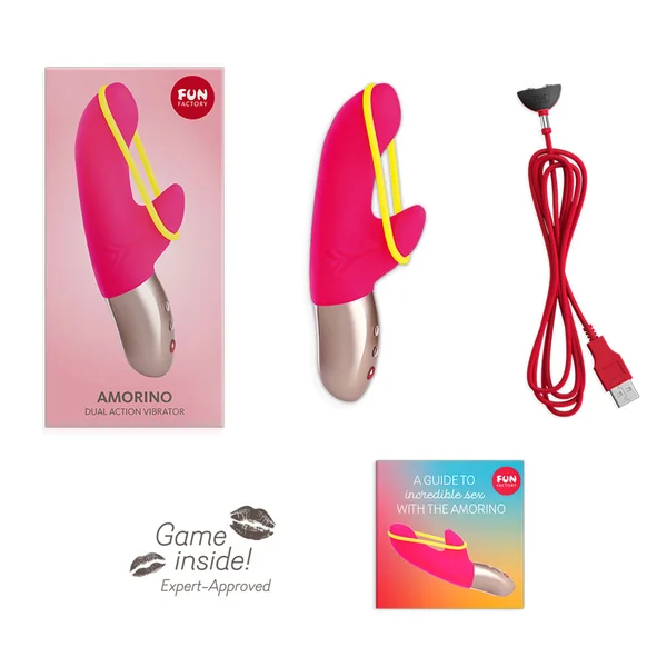 Fun Factory Amorino Rechargeable Waterproof Dual Stimulation Vibrator - Pink — image 13 of 16