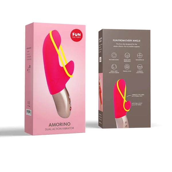 Fun Factory Amorino Rechargeable Waterproof Dual Stimulation Vibrator - Pink — image 12 of 16