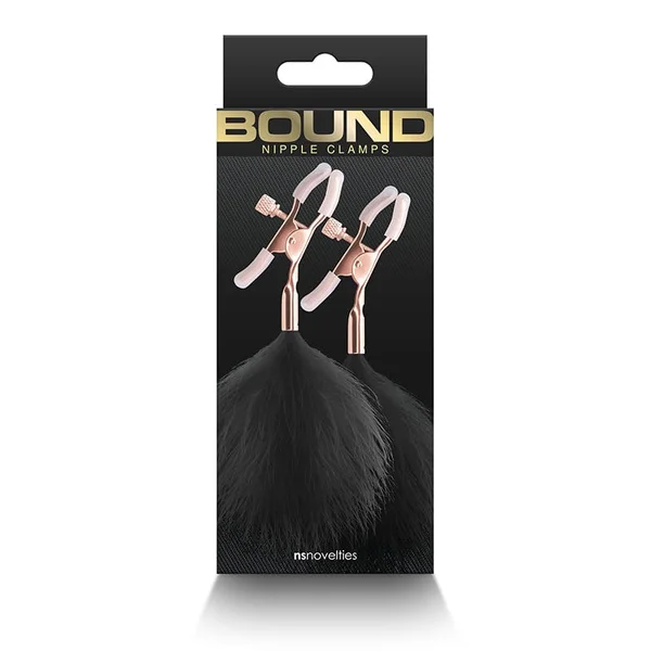 Bound Adjustable F1 Feather Nipple Clamps by NS Novelties - Rose Gold & Black — image 19 of 25