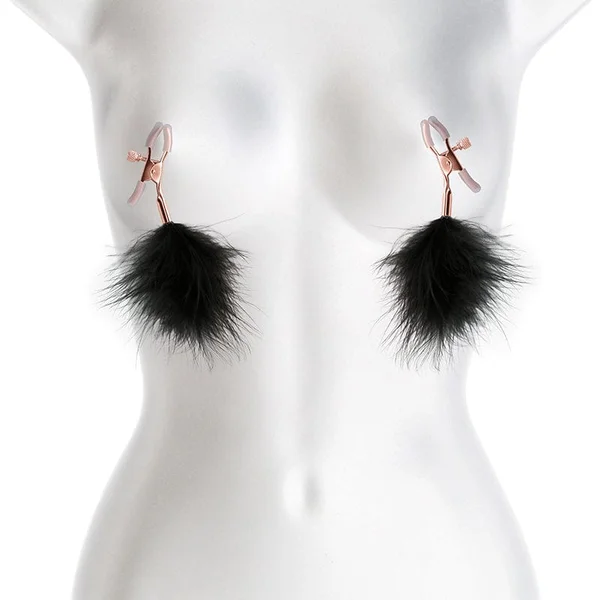 Bound Adjustable F1 Feather Nipple Clamps by NS Novelties - Rose Gold & Black — image 21 of 25