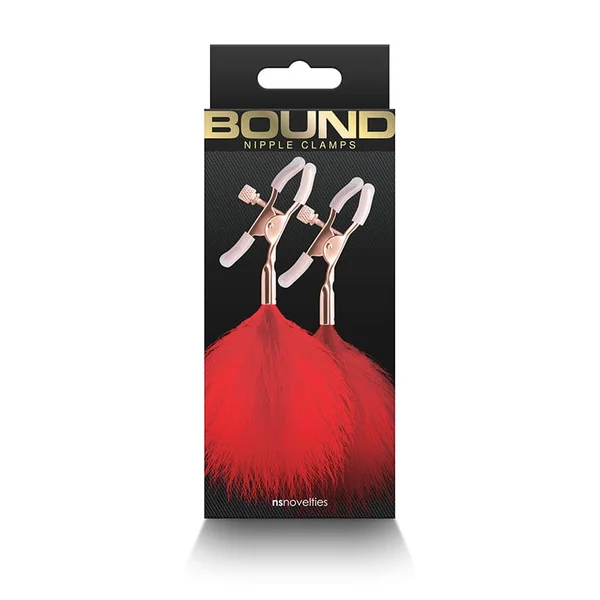 Bound Adjustable F1 Feather Nipple Clamps by NS Novelties - Rose Gold & Black — image 25 of 25