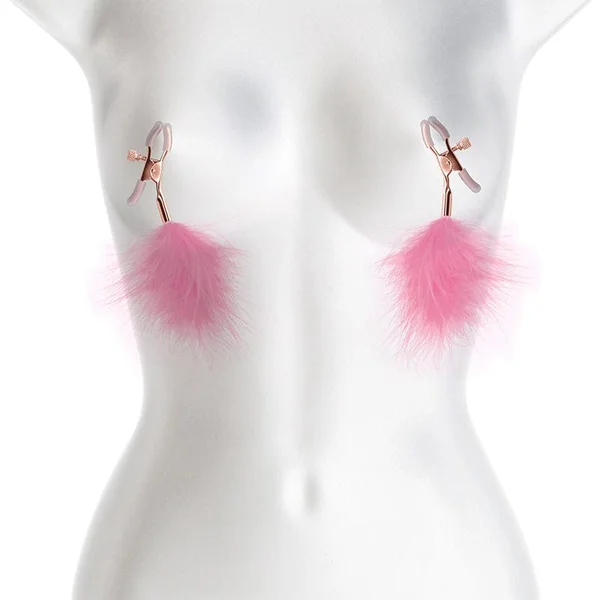 Bound Adjustable F1 Feather Nipple Clamps by NS Novelties - Rose Gold & Black — image 24 of 25