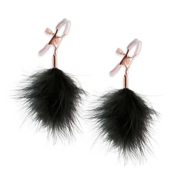 Bound Adjustable F1 Feather Nipple Clamps by NS Novelties - Rose Gold & Black — image 20 of 25