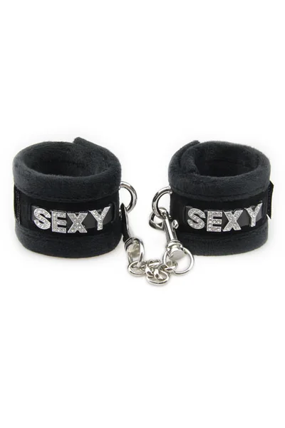 Love In Leather Sparkling SEXY Furry Handcuffs