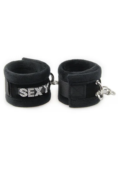 Love In Leather Sparkling SEXY Furry Handcuffs — image 14 of 15