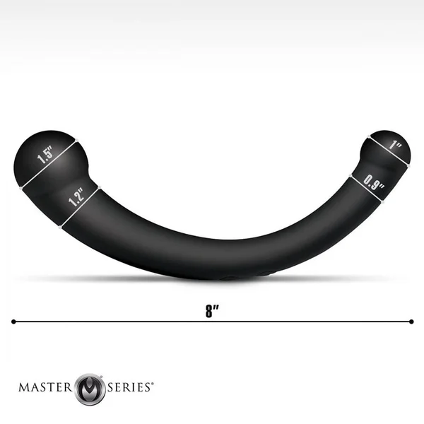 10X Vibra-Crescent Vibrating Silicone Dual-Ended Black Dildo — image 2 of 7