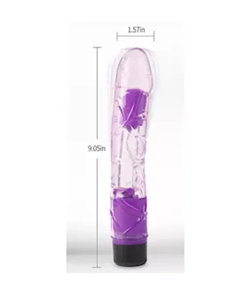 9 Inch Clear Colurful Vibrator - Purple - 9 Inch — image 5 of 6