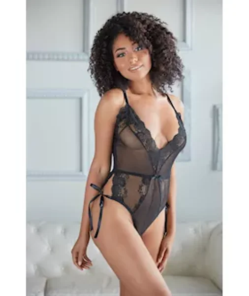 Allure Belle Tie Up Teddy - Black - S/m — image 6 of 6