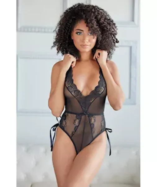 Allure Belle Tie Up Teddy - Black - S/m — image 4 of 6