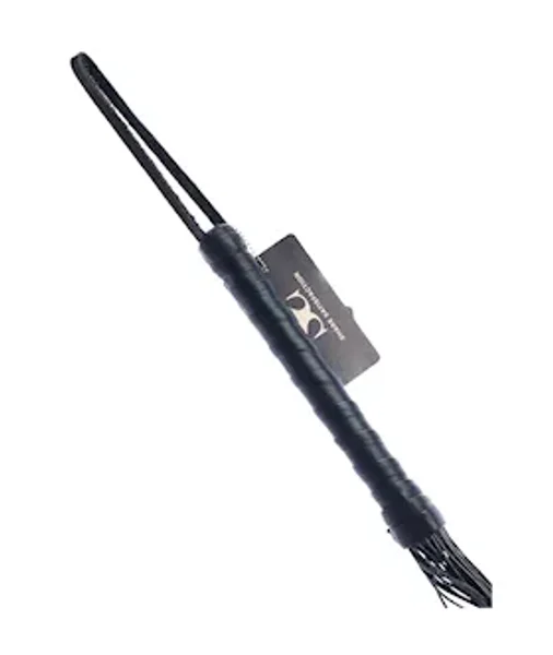 Bound X Leather Cord Flogger With Calfskin Handle - Black — image 5 of 6