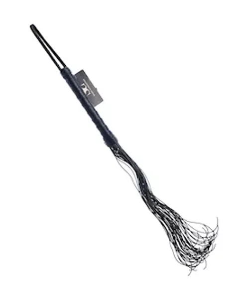 Bound X Leather Cord Flogger With Calfskin Handle - Black — image 4 of 6