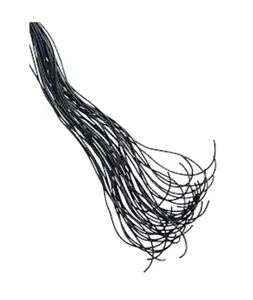 Bound X Leather Cord Flogger With Calfskin Handle - Black — image 6 of 6
