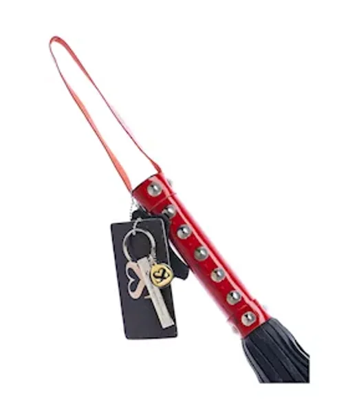 Bound X Leather Flogger With Patent Handle — image 5 of 6