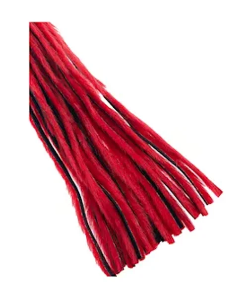 Bound X Faux Fur Flogger With Lambskin Handle - Red / Black — image 3 of 3
