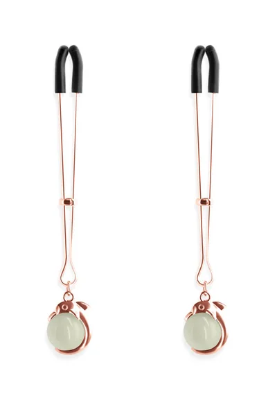 nsnovelties Bound Glow In The Dark Rose Gold Nipple Clamps