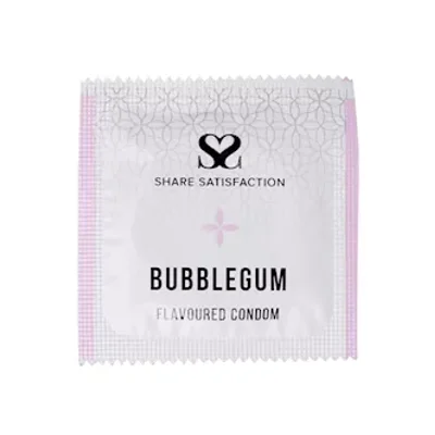 Share Satisfaction Bubblegum Flavoured Condom Single Bubblegum