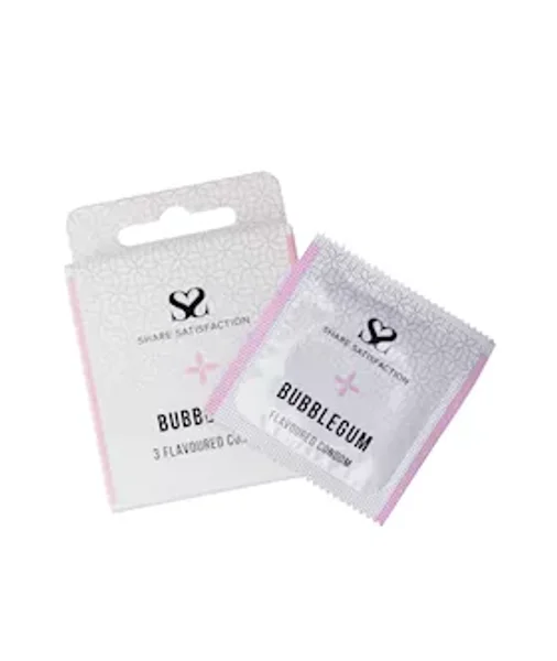Share Satisfaction Bubblegum Flavoured Condom - 3 Pack - Bubblegum — image 4 of 5